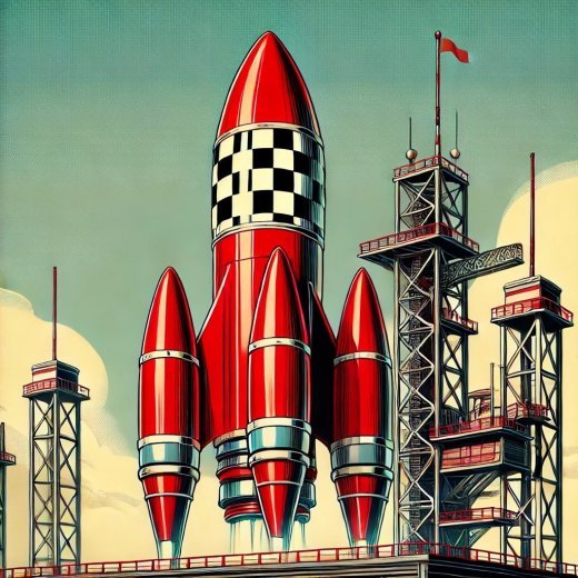 Red Rocket on Launch Pad